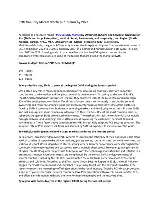 POS Security Market worth $6.1 billion by 2027