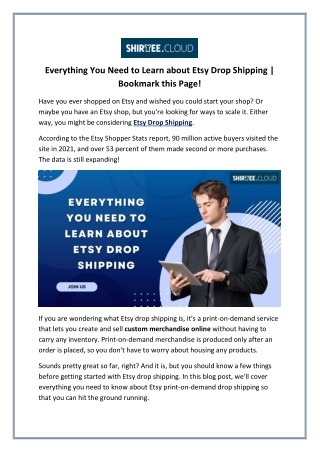 Everything You Need to Learn about Etsy Drop Shipping