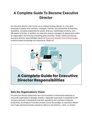 A Complete Guide To Become Executive Director