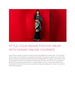 Upgrade Your Festive Look with the Hunar Online App