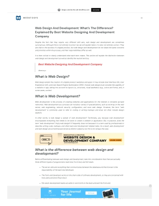 Web Design And Development: What's The Difference?