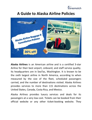 Alaska Airline Baggage & Cancellation Policies - FaresMatch