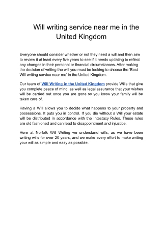 Will writing service near me in the United Kingdom