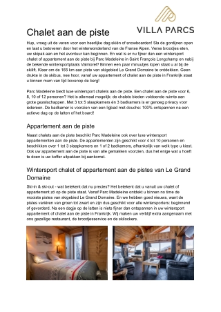 Chalet aan de piste