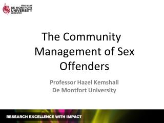 The Community Management of Sex Offenders