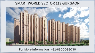 Smart World Sector 113 New Project Site, Smart World Sector 113 3 Bhk Size, 8800