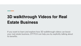 3D walkthrough Videos for Real Estate Business