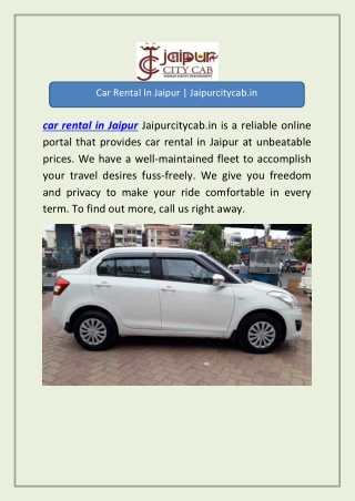 Car Rental In Jaipur | Jaipurcitycab.in