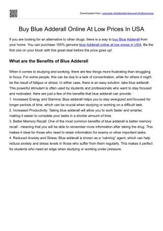 Buy Blue Adderall Online At Low Prices In USA