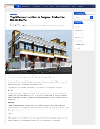 Top 5 Deluxe Location in Gurgaon Perfect for Dream Home
