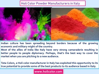 Holi Color Powder Manufacturers in Italy