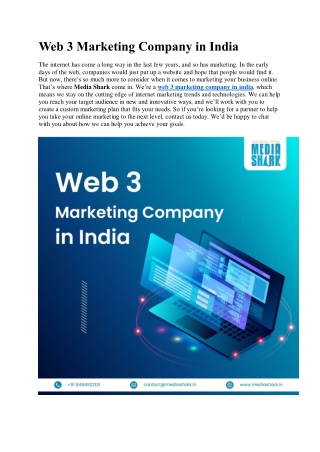 Web 3 Marketing company in india