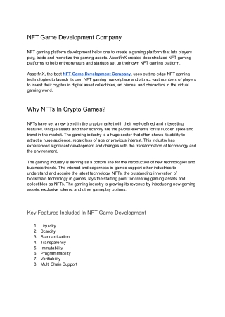 NFT Game Development Company