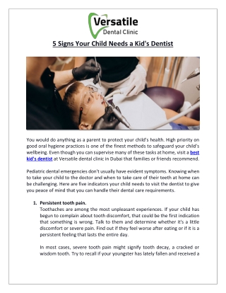 5 Signs Your Child Needs a Kid's Dentist