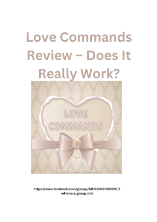 Love Commands Review – Does It Really Work