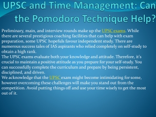 UPSC and Time Management.