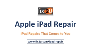 Apple IPad Repairs At Fix2U