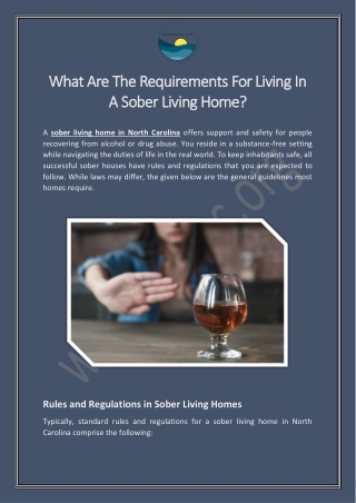 What Are The Requirements For Living In A Sober Living Home?