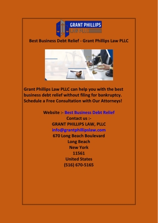 Best Business Debt Relief - Grant Phillips Law PLLC