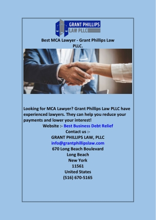 Best MCA Lawyer - Grant Phillips Law PLLC