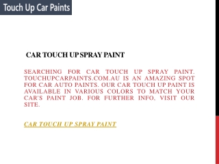 Car Touch Up Spray Paint  Touchupcarpaints.com.au