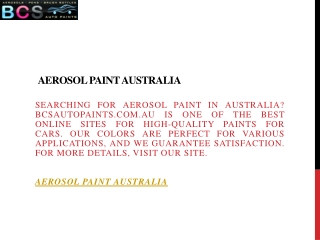 Aerosol Paint Australia  Bcsautopaints.com.au