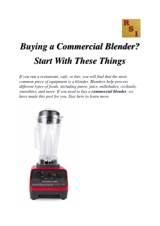 Buying a Commercial Blender Start With These Things.docx