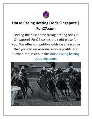Horse Racing Betting Odds Singapore  Fun27.com
