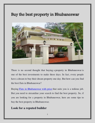 Buy the best property in Bhubaneswar