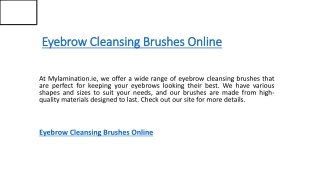 Eyebrow Cleansing Brushes Online  Mylamination.ie