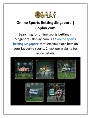 Online Sports Betting Singapore  8nplay.com