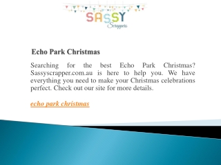 Echo Park Christmas  Sassyscrapper.com.au