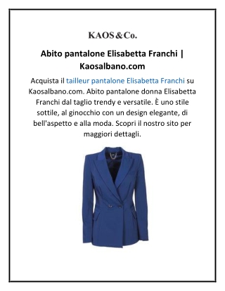 Abito pantalone Elisabetta Franchi  Kaosalbano.com