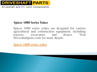 Spicer 1000 Series Yokes  Driveshaftparts.com