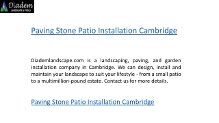 Paving Stone Patio Installation Cambridge   Diademlandscape.com