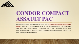 Condor Compact Assault Pack | Razoredgegroup.com