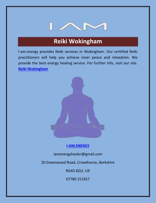 Reiki Wokingham  I-am.energy