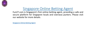 Singapore Online Betting Agent Fun27.com