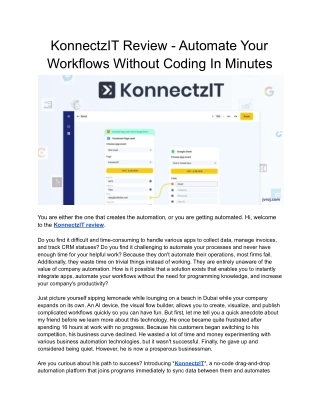 KonnectzIT Review - Build Automation Using A Visual Flow Builder