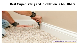 Best Carpet Fitting and Installation in Abu Dhabi