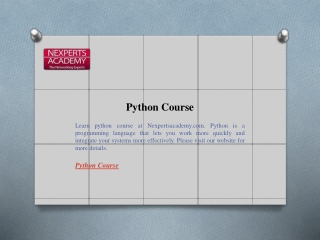 Python Course  Nexpertsacademy.com