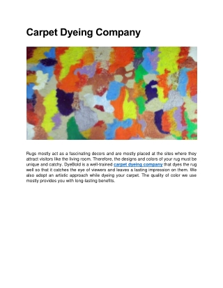 Carpet Dyeing Company