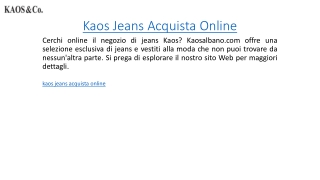 Kaos Jeans Acquista Online  Kaosalbano.com