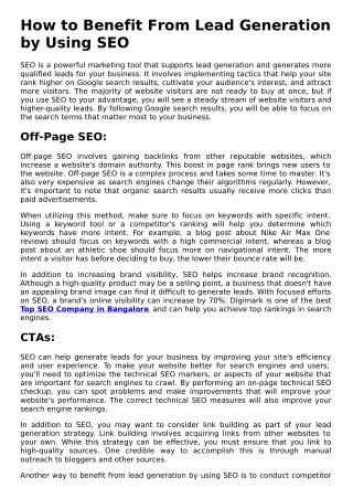 How to Benefit from Lead Generation by Using SEO