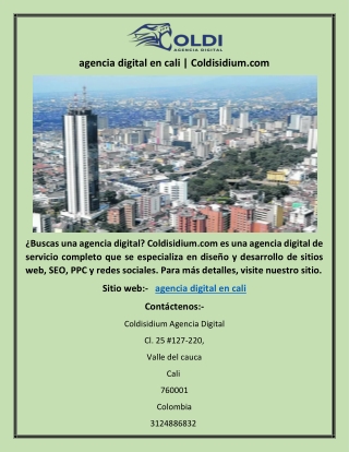 agencia digital en cali | Coldisidium.com