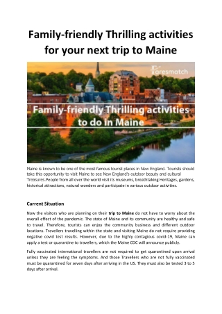 Family-friendly Thrilling activities for your next trip to Maine