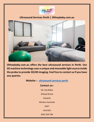Ultrasound Services Perth | Ohheybaby.com.au