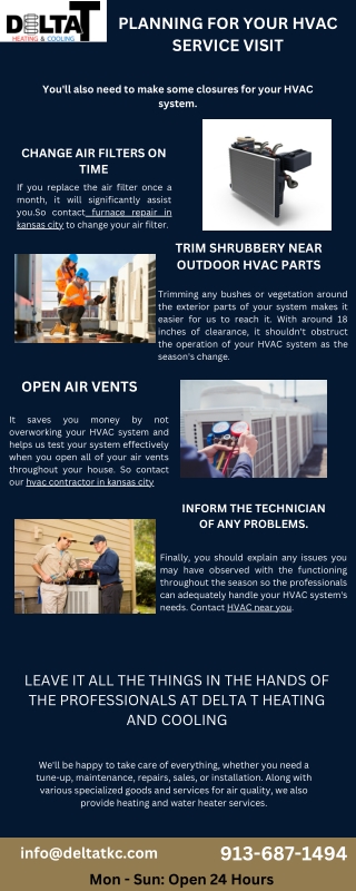 PLANNING FOR YOUR HVAC SERVICE VISIT