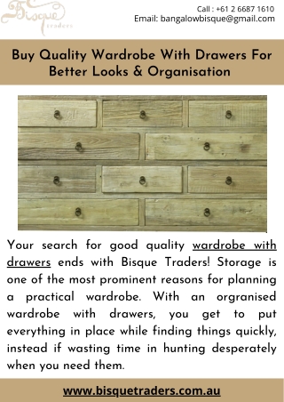 Buy Quality Wardrobe With Drawers For Better Looks & Organisation