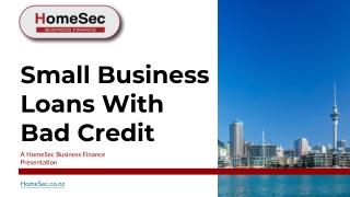Small Business Loans With Bad Credit